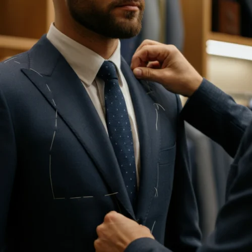 Personalization options for bespoke suits — custom linings, monograms, buttons, and lapel styles at Vinny’s Custom Clothes.