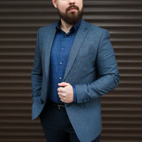 Custom Blazers & Sport Coats 1 Man wearing custom blazer tailored with Italian wool in Los Angeles