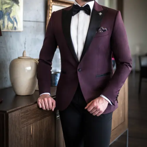 Custom Tuxedo 11 Burgundy Custom Tuxedo for Wedding and Formal Event Styling